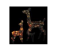 vidaXL Famille de rennes décoratifs lumineux Acrylique 160 LED colorées 90 cm