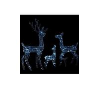 vidaXL Famille de rennes de décoration Acrylique 300 LED blanc froid