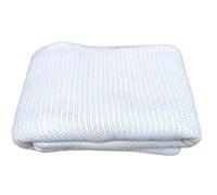 Family Bedding Couverture alvéolaire en Coton Blanc - Couverture d'été légère et Respirante pour Adultes - Jeté de lit réversible Doux (180 x 230 cm)