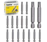 FamlTol 15 Pièces T30 Embout Torx 50 mm Embouts de Vissage Magnétiques en Acier S2 pour Outils Électriques Électronique Appareils Ménagers et Réparation Automobile
