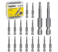 FamlTol 18 Pièces T15 Embout Torx 50 mm Embouts de Vissage Magnétiques en Acier S2 pour Outils Électriques Électronique Appareils Ménagers et Réparation Automobile
