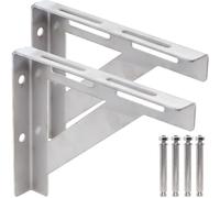 FamlTol 200×250 mm Support Mural Inox Lot de 2 L équerre solide acier - Fixation Lourde pour Tuyaux Gaz et Eau, équerre plomberie murale