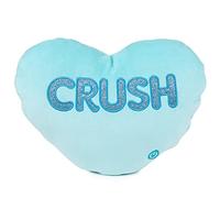 Famosa Softies - Hello Pillow Coussin Lumineux Bleu, Coussin en Forme de Coeur et Lettres 'Crush' brodées au Centre et lumière, très Doux et Doux, Un détail à Donner, (760021807)