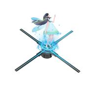 Fan d’hologramme 3D Ventilateur Holographique 3D De 27,6 Pouces/70 Cm, 832 Perles LED Dans 4 Pales, Ventilateur De Projecteur Holographique Avec Carte TF, Application Et Télécommande pour les enseigne