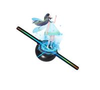 Fan d’hologramme 3D Ventilateur Holographique 3D De 5,5 Pouces/14 Cm, Projecteur Holographique À 128 Perles LED 0603, Écran HD Sans Scintillement, Contrôle TF Et APP, Noël Et Halloween pour les enseig