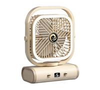 Fan Desk Generico Quiet Ventilateur de table de refroidissement de bureau silencieux, 5 vitesses, rechargeable, avec veilleuse, inclinaison réglable, gadgets frais pour support