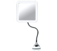 Fancii Mira Plus Miroir grossissant flexible 10x avec lumière LED et col de cygne, miroir de maquillage de voyage éclairé, ventouse de verrouillage, lumière du jour naturelle LED, sans fil et portable