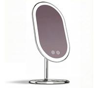 Fancii Miroir De Maquillage à LED avec 3 Réglages d'éclairage à Intensité Variable, sans Fil et Rechargeable - Miroir De Courtoisie Illuminé, à Double Grossissement, Vera (Chrome)