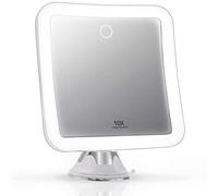 Fancii Miroir Grossissant 10x Lumineux, Rechargeable avec 3 Réglages D'éclairage LED - Ventouse Forte, Lumière Tactile à Intensité Variable, sans Fil (Mira 2)