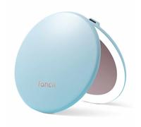 Fancii Taylor Miroir de Maquillage Compact Rechargeable avec lumières LED, grossissement x10/1x, 3 réglages de lumière, Grand 12,7 cm de Large | Miroir de Voyage pour Sacs à Main (Ciel Doux)