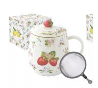 FANCY FRUIT Coffret Tisanière 45 cl en porcelaine Fraise