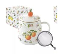 FANCY FRUIT Coffret Tisanière 45 cl en porcelaine Orange