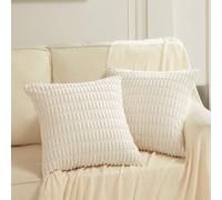 Fancy Homi Lot de 2 Housses de Coussin décoratives carrées de Style Rustique et Moderne en Velours côtelé Doux, de Style Rustique et Rustique pour Salon, canapé, lit, décoration d'intérieur, 45 x 45