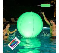 Fancysky Boule Lumineuse Piscine Flottante avec Télécommande-Lampe Flottante Piscine 16 Couleurs, Ballon de Plage Gonflable, Éclairage de Piscine Flottante pour Piscine,Plage,Jardin (Balle 1-60cm)