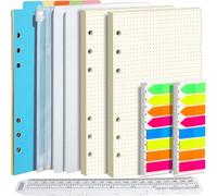FANDAMEI A5 Recharge de papier à pois Set 90 feuilles 7 intercalaires 320 notes adhésives 20 CM Règle