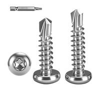 FandWay 100 Pièces Torx Vis Autoforeuse Metal,M4.2x38mm Vis à Tôle Autotaraudeses et Autoperceuse Autoperforante Inox 410 Torx Tête Bombée Ronde pour Aluminium Bois Tôle Plastique.Avec 1 TX20.