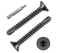 FandWay 100 Pièces Torx Vis Autoforeuse Metal Noir,M4.2x13mm Vis à Tôle Autotaraudeses et Autoperceuse Autoperforante Inox 410 Torx Tête Fraisée Plate pour Aluminium Bois Tôle Plastique.Avec 1 TX20.