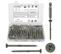 FandWay 100 Pièces Vis à Bois Torx pour Panneaux D'aggloméré 4,2x38mm Vis à Tête Fraisée,Vis Autotaraudeuses Torx Universelles Pour Construction de Toiture,Terrasse Avec 1 T25 Bits.Vert époxy.
