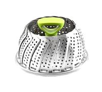 Faneli Cuiseur Vapeur Cuiseur Vapeur en Acier Inoxydable avec Manche Anti-Chaud Extensible et Pieds Antidérapants Insert Vapeur Pliable pour Veggie Poisson Fruits de Mer (Feuille)
