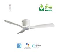 Fanelite - Brasseur d'air 132 cm blanc ARATUA - Moteur DC 35W - Lumière LED 20W dimmable 3 couleurs - Wifi - Contrôles vocaux