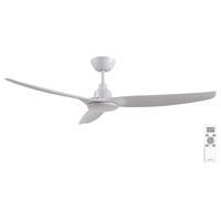 Fanelite - Brasseur d'air 132 cm blanc FANDC52LN - Moteur DC 18W - Lumière LED 20W dimmable 3 couleurs - Télécommande - 3 pales - Très silencieux