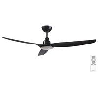 Fanelite - Brasseur d'air 132 cm noir FANDC52LN-BK - Moteur DC 18W - Lumière LED 20W dimmable 3 couleurs - Télécommande - 3 pales - Très silencieux