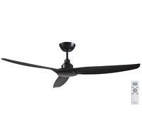 Fanelite - Brasseur d'air 132 cm noir FANDC52N-BK - Moteur DC 18W - Télécommande - 3 pales - Très silencieux