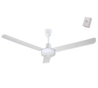 Fanelite - Brasseur d'air blanc SEM56ALU - Moteur AC 85W - Diamètre 142 cm - 3 vitesses - Avec variateur - 3 pales aluminium - Silencieux