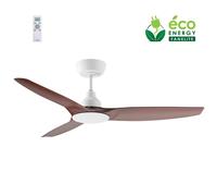 Fanelite - Ventilateur de plafond 132 cm blanc et ABS imitation bois FANDC52ND - Moteur DC 18W - 3 pales - SANS LUMIÈRE - Silencieux