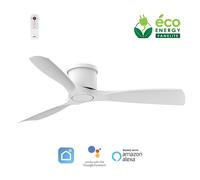 Fanelite - Ventilateur de plafond 132 cm blanc KORO - SANS LUMIÈRE - Moteur DC 35W - Extra plat - Wifi - Contrôles vocaux - 3 pales