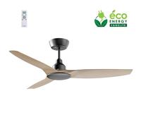 Fanelite - Ventilateur de plafond 132 cm noir et ABS imitation bois FANDC52N-BKC - Moteur DC 18W - 3 pales - SANS LUMIÈRE - Silencieux