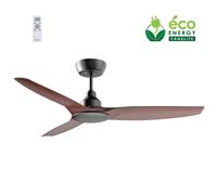 Fanelite - Ventilateur de plafond 132 cm noir et ABS imitation bois FANDC52N-BKD - Moteur DC 18W - 3 pales - SANS LUMIÈRE - Silencieux
