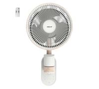 Fanelite - Ventilateur mural FS09 - Moteur DC - Diamètre 25 cm - 8 vitesses - Avec télécommande - Minuterie - Éclairage LED - Double Oscillation - Détecteur de Mouvement - Silencieux