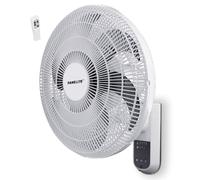 Fanelite - Ventilateur mural W1670-RPG - Diamètre 40 cm - 3 vitesses - Avec télécommande - Minuterie - Grille et hélice plastiques - Oscillant ou fixe - Installation facile - Silencieux