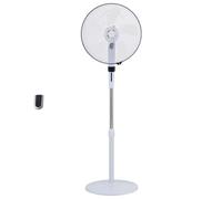 Fanelite - Ventilateur sur pied FANDECO1 - Blanc - Hélice 40 cm - 3 vitesses - Minuterie - Télécommande - Oscillant ou fixe - Silencieux