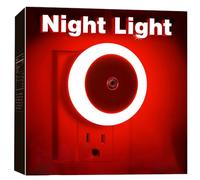FanFuGuo® 3Pcs Led Veilleuse Prise Electrique, Veilleuse Murale Chambre bébé Enfant Adulte, Automatique Lampe de Nuit à Capteur Crépusculaire, pour Couloir/cuisine/Escalier (rouge)