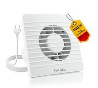 FanGoFast 100mm Ventilateur de Salle de Bain, 120 m³/h, Design Silencieux avec Clapet Anti Retour pour Montage Mural Plafond Fenêtres