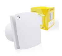FanGoFast 100mm Ventilateur de Salle de Bain, Extracteur d'Air avec Minuterie Réglable et Humidistat, Design Silencieux avec Clapet Anti Retour pour Montage Mural Plafond Fenêtres