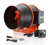 FanGoFast Extracteur d'air 150mm Réglable, 684m³/h Ventilateur extracteur d'air avec IEC EU Plug ent 1,5 m de Cordon d'alimentation EU pour VMC Salle de Bain, Bureau, Tentes de Plantation