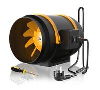 FanGoFast Extracteur d'air 200mm Réglable, 910m³/h Extracteur d'air Ventilateur 230 V avec IEC EU Plug ent 1,5 m de Cordon d'alimentation EU pour Salle de Bain, Cuisine et Garage