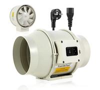 FanGoFast Extracteur d'air 200mm Réglable, 910m³/h Extracteur d'air Ventilateur 230 V avec IEC EU Plug ent 1,5 m de Cordon d'alimentation EU pour Salle de Bain, Cuisine et Garage