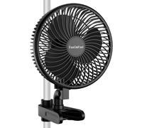 FanGoFast Ventilateur Clipable 10W, Ventilateur de Culture avec Clip, EC Moteurs Automatic Oscillation, 10 Vitesses, Silencieux Oscillant pour Tente de Culture