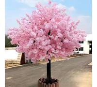 FANGQMM Arbre De Fleur De Cerisier Rose Artificiel, Fleur de Cerisier Artificielle avec Tronc en Bois Naturel et Fleurs RéAlistes, pour Mariage Fête Bureau Jardin Round-2x1.5m/78x59in