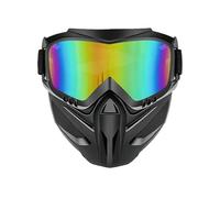 Fangssiy Masque Facial Anti-Buée Moto | avec Lunettes Amovibles Et Écran De Protection Extérieur Coupe-Vent,Écran Facial De Soudage Réglable Deux en Un - pour Hommes Vélo Travail Et Soudure