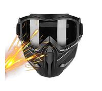 Fangssiy Masque Facial Anti-Buée Moto - Écran Facial Coupe-Vent avec Lunettes Amovibles - Couvre-Visage intégral 2 en 1 Ajustable | pour Homme, Ski, Soudure, extérieur, Cyclisme, Travail,
