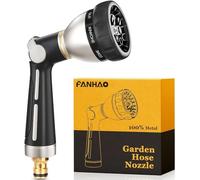 FANHAO Pistolet arrosage 8 modèles réglables, 100% Métal lourd pistolet | Débit Réglable, La poignée antidérapante, Haute Pression arroseur de pour jardin, voiture, cour et nettoyage extérieur