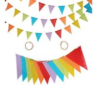 Fanion Anniversaire Jute,Guirlande Fanion Réutilisable pour Décoration de Fête,Mariage,Baby Shower,Maison,Jardin,Intérieur et Extérieur (Colorful)