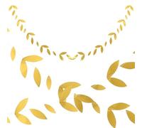 Fanion Feuille en Papier Doré 4 Pièces pour Mariage et Fête | Guirlande Décorative à Suspendre, pour Fenêtres et Intérieur, Accessoire Photo, Format 4 Pièces