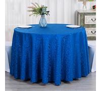 FANIVIN Polyester Nappe Ronde Famille Hôtels Banquets Mariage Occasions Lavable en Machine Bleu Royal Diamètre 300cm