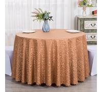 FANIVIN Polyester Nappe Ronde Famille Hôtels Banquets Mariage Occasions Lavable en Machine Brun Clair Diamètre 260cm